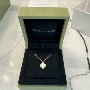 Van Cleef & Arpels Sweet Alhambra Gold Mother of Pearl Clover Pendant Necklace